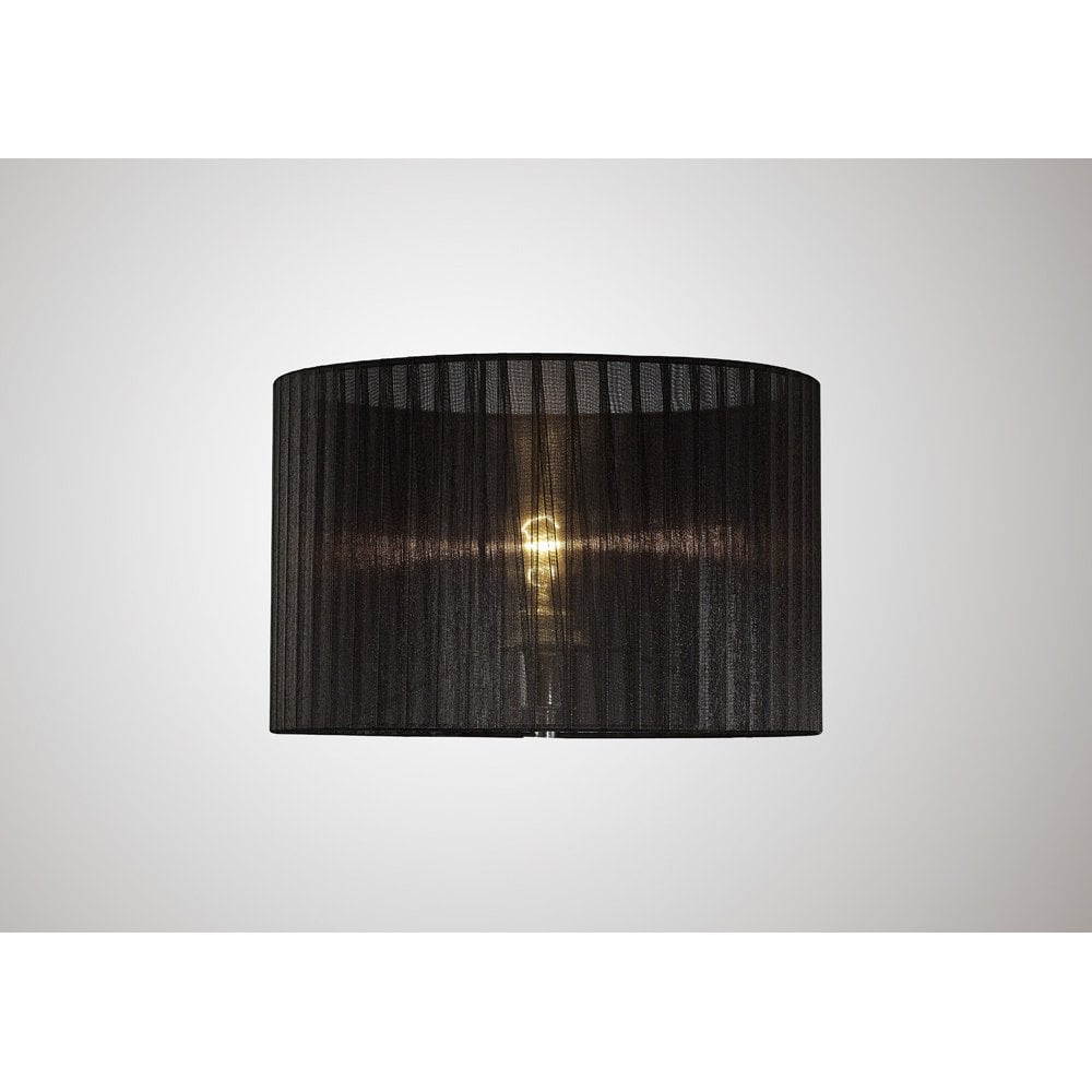 Florence Round Organza Shade Black 360mm x 230mm, Suitable For Table Lamp