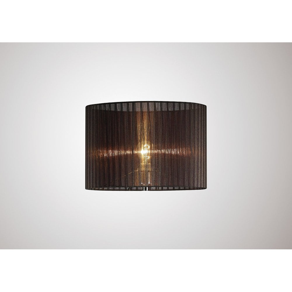 Florence Round Organza Shade Black 380mm x 260mm, Suitable For Floor Lamp