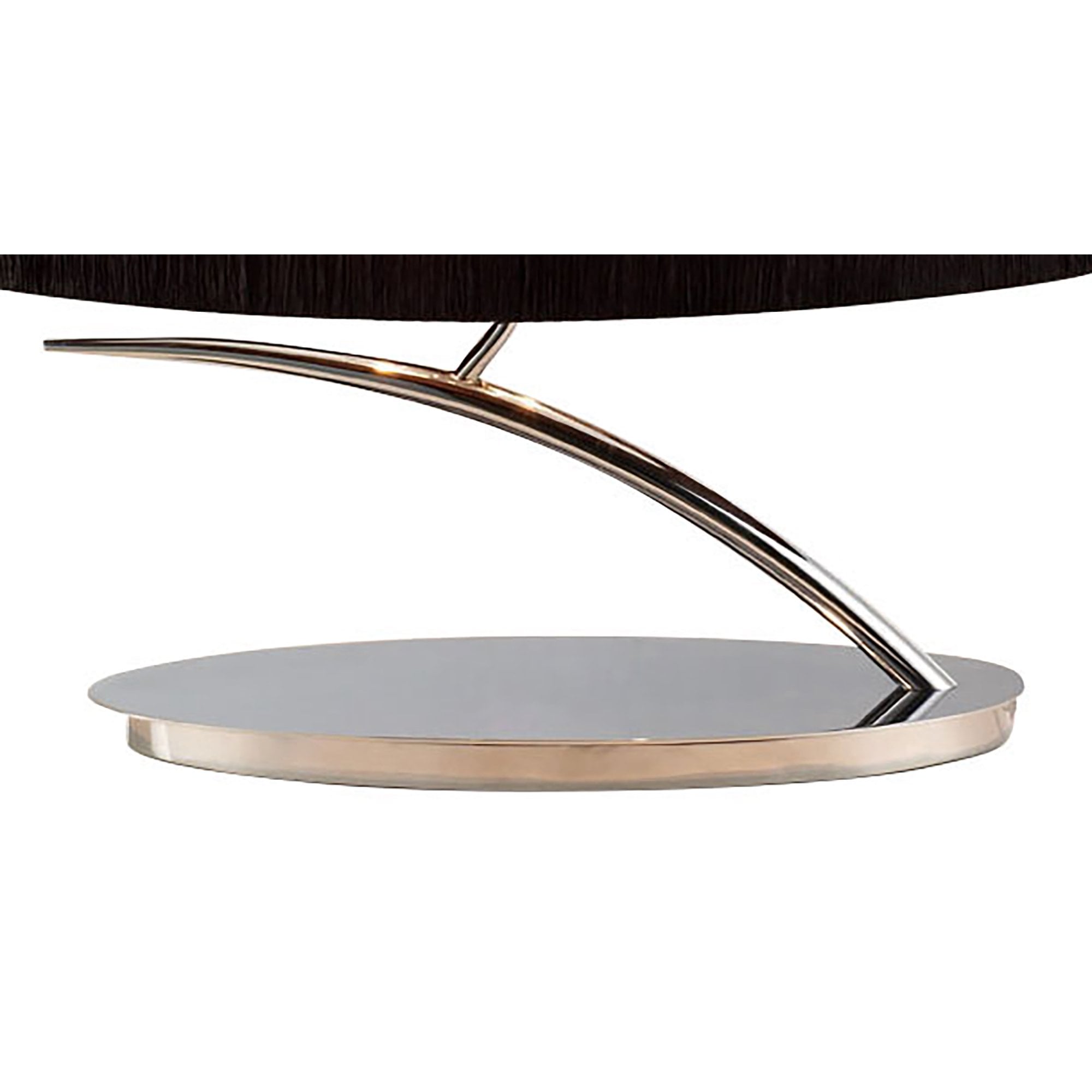 Eve Table Lamp 2 Light E27 Small, Polished Chrome With Black Oval Shade