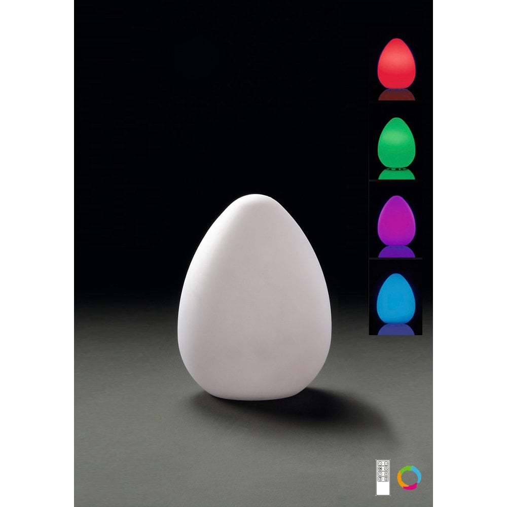 Huevo Egg Table Lamp Induction LED RGB Outdoor IP65, 120Lm, Opal White, 2Yrs Warranty