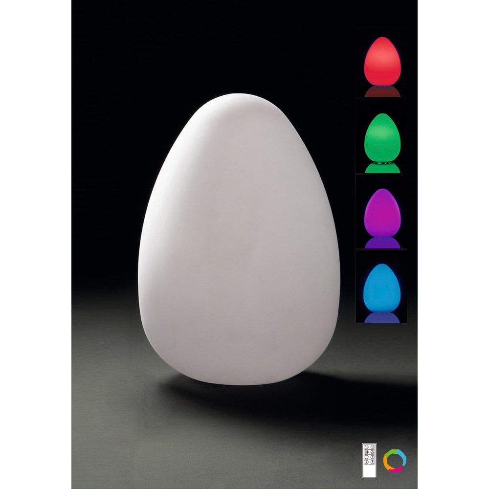 Huevo Egg Table Lamp Large Induction LED RGB Outdoor IP65, 120Lm, Opal White, 2Yrs Warranty