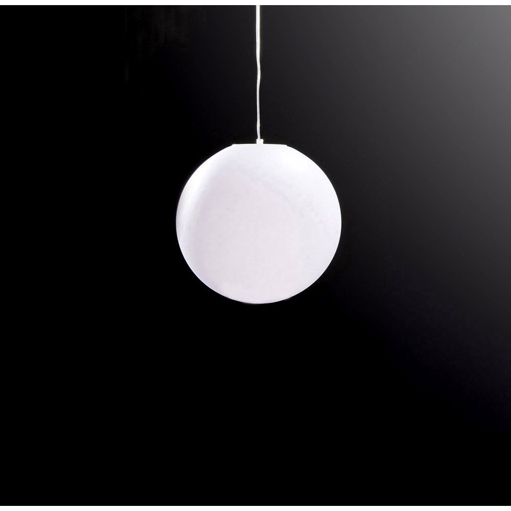 Huevo Ball Pendant 1 Light E27 Small Outdoor Ip44. Opal White