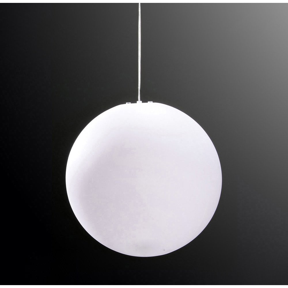 Huevo Ball Pendant 1 Light E27 Large Outdoor Ip44. Opal White