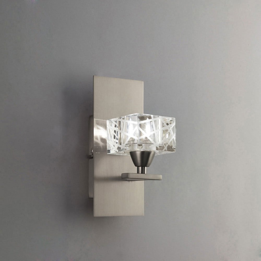 Zen Wall Lamp Switched 1 Light G9, Satin Nickel