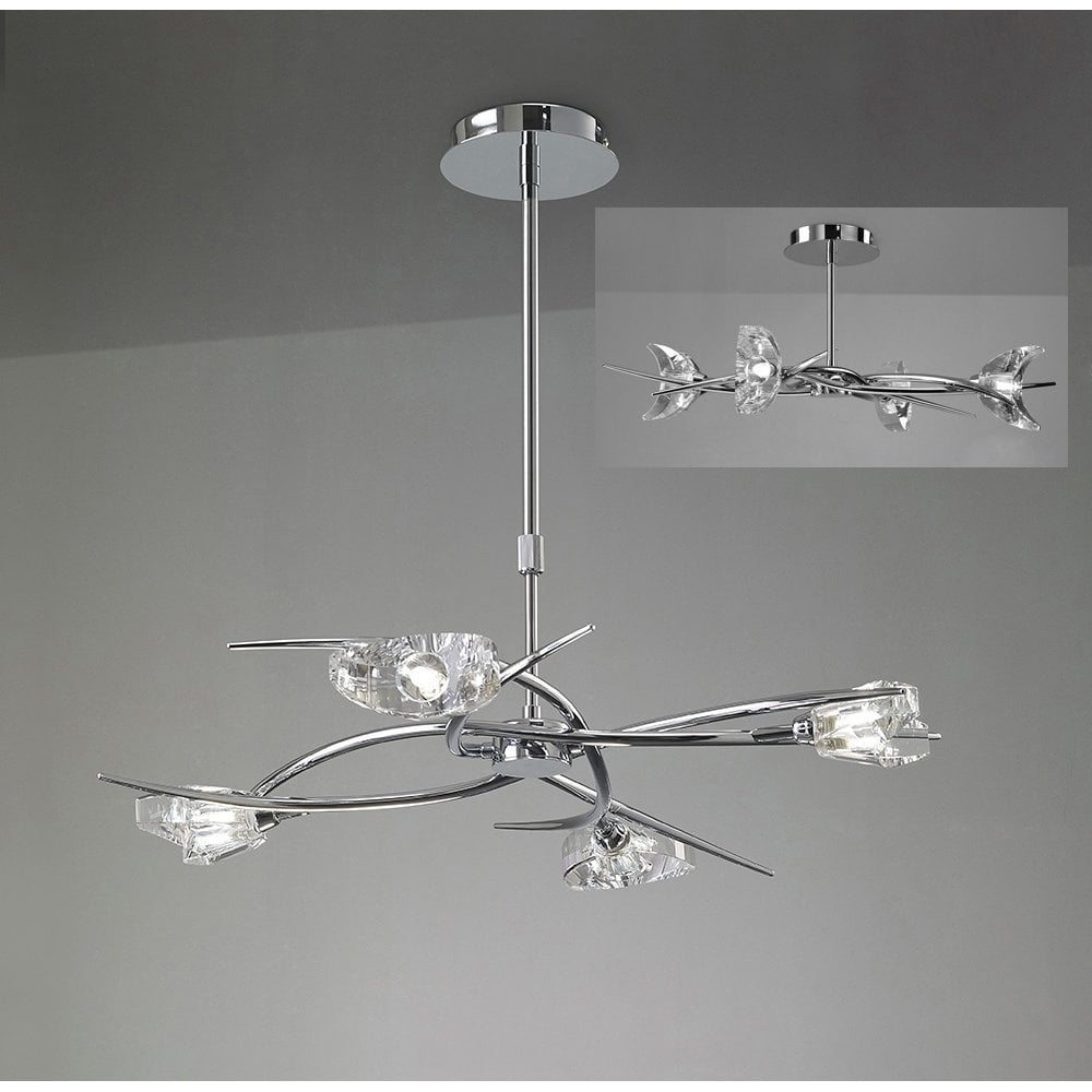 Eclipse Telescopic Semi Flush Convertible 4 Light G9, Polished Chrome