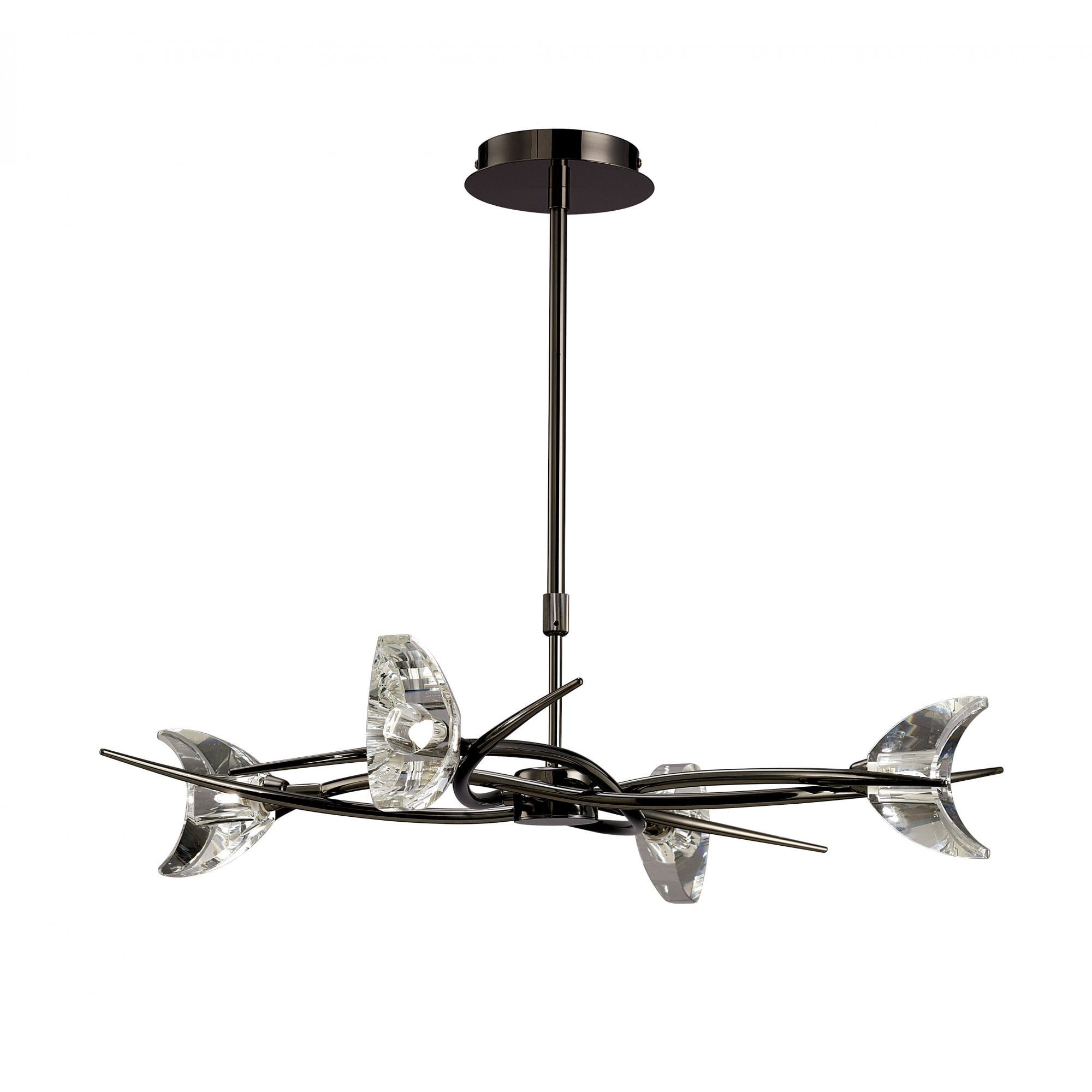 Eclipse Telescopic Semi Flush Convertible 4 Light G9, Black Chrome