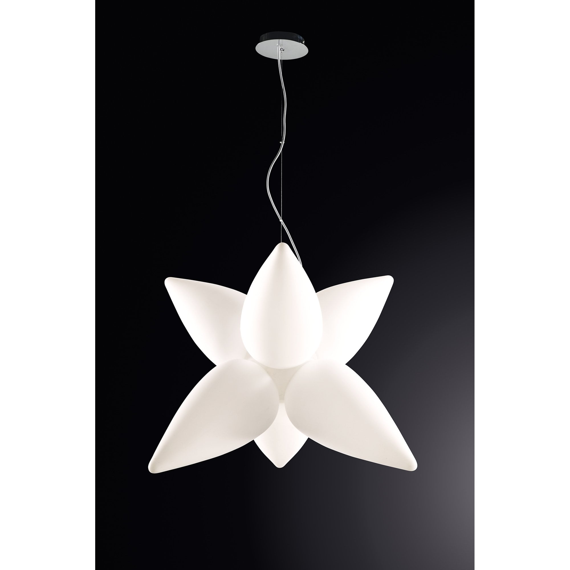 Palma Pendant 6 Light E27 Outdoor IP44, Matt White/Opal White