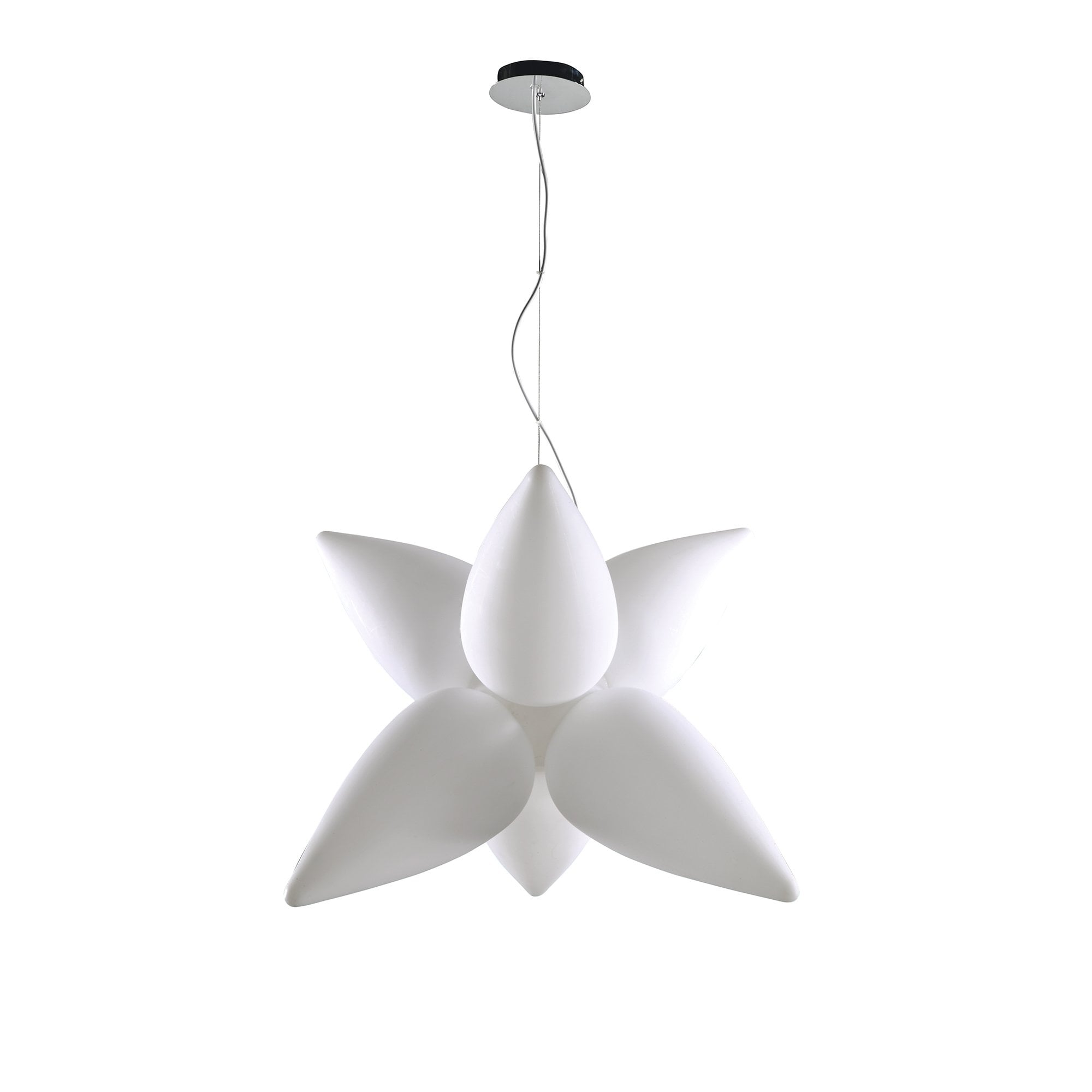 Palma Pendant 6 Light E27 Outdoor IP44, Matt White/Opal White