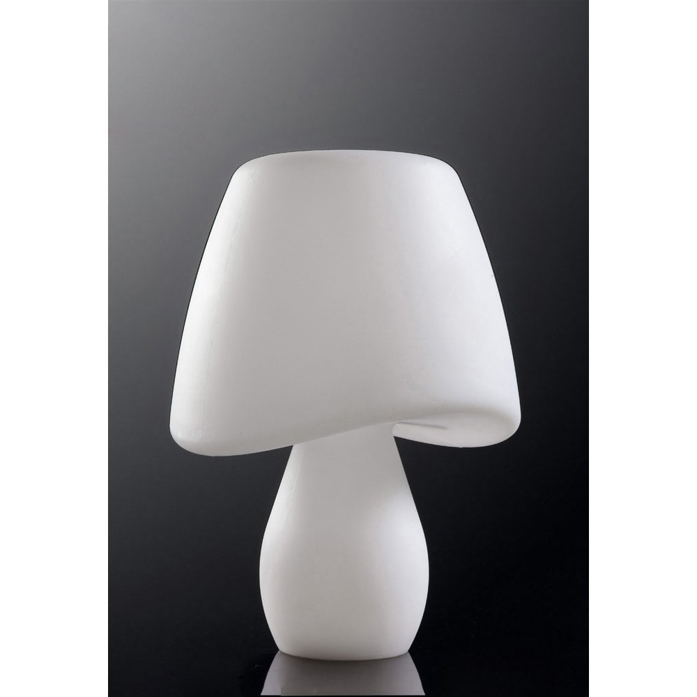 Cool Table Lamp 2 Light E27 In Line Switch Indoor, Opal White