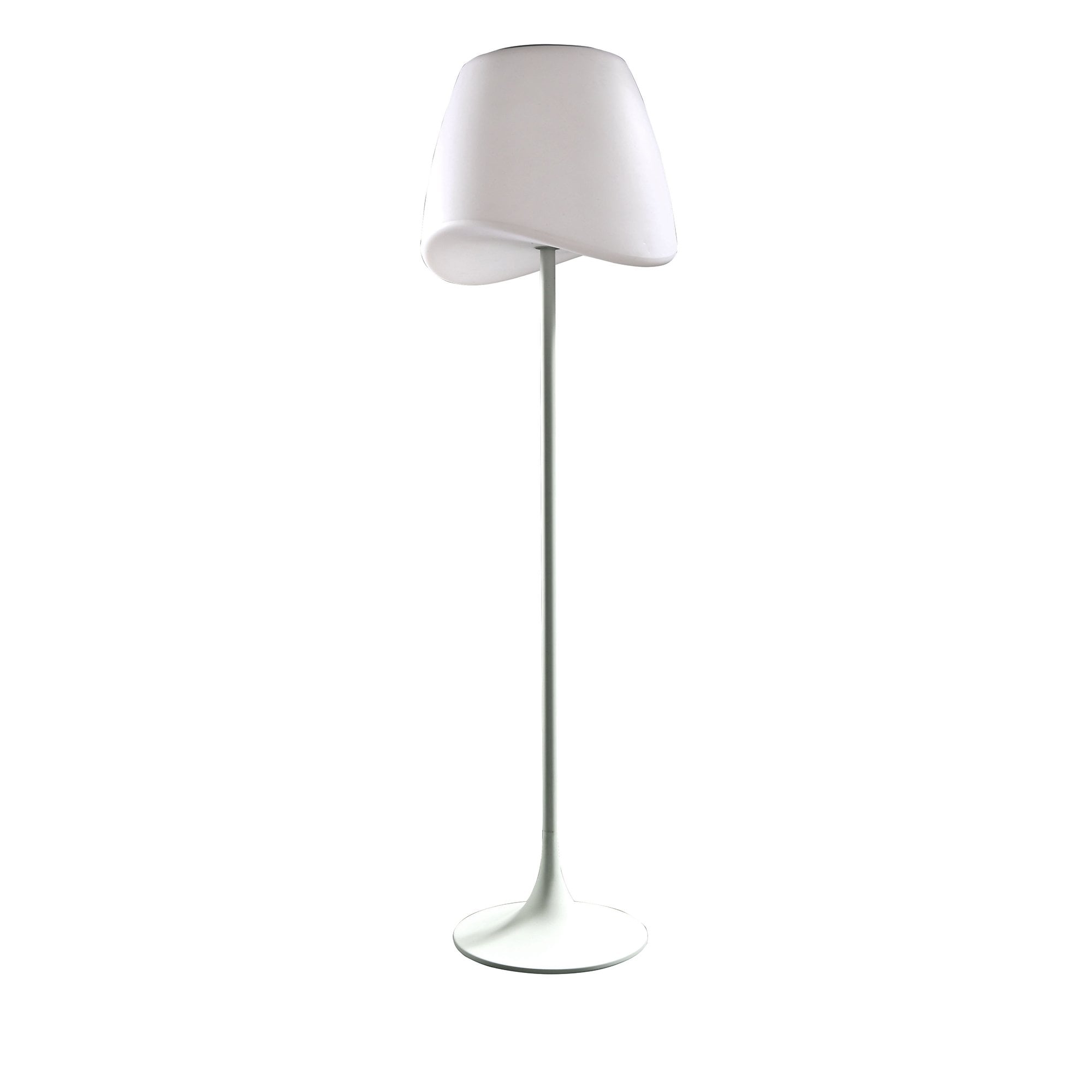 Cool Floor Lamp 2 Light E27 Foot Switch Indoor, Matt White/Opal White