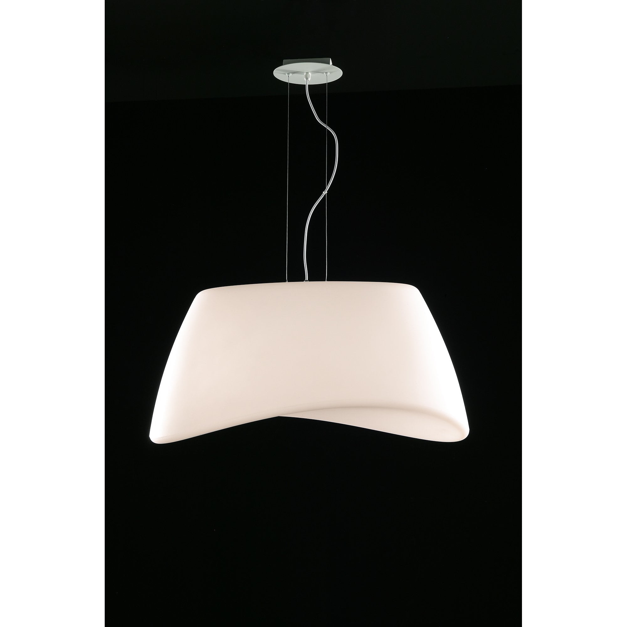 Cool Pendant 2 Light E27 Oval Outdoor IP44, Matt White/Opal White