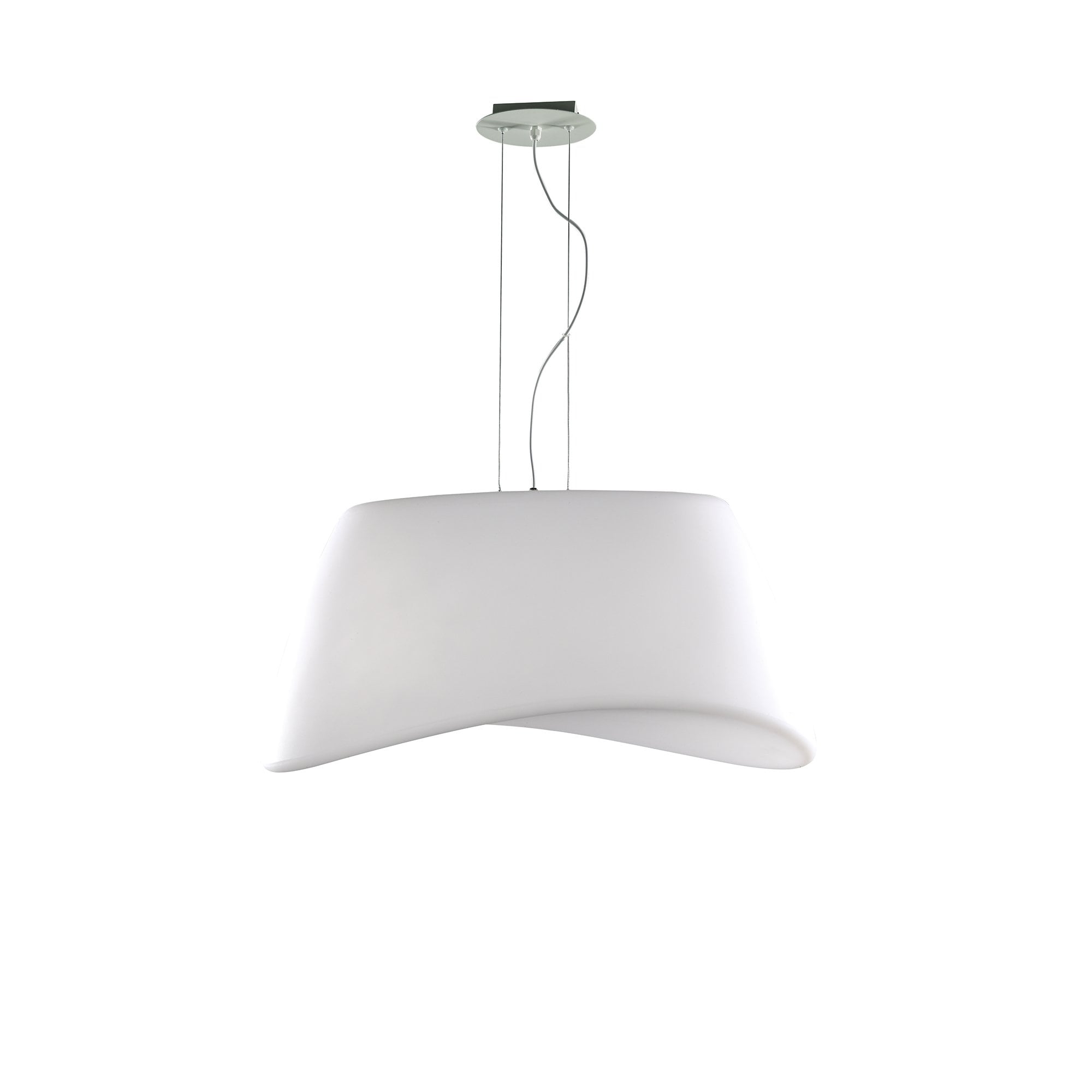 Cool Pendant 2 Light E27 Oval Outdoor IP44, Matt White/Opal White