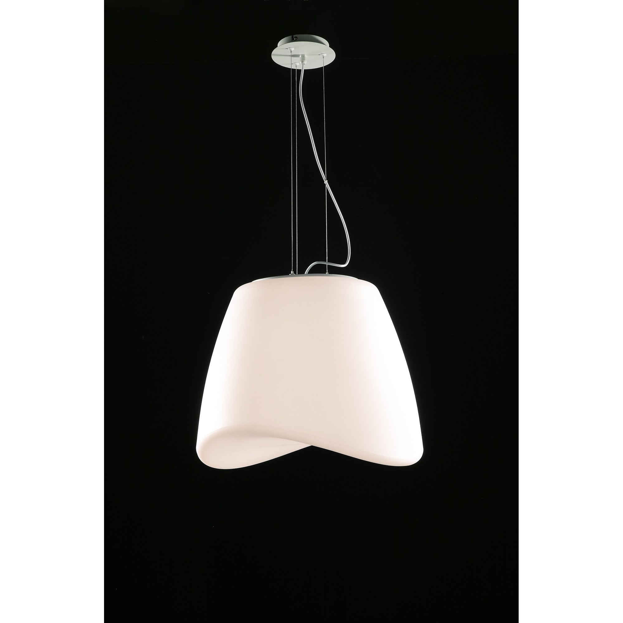 Cool Pendant 3 Light E27 Round Outdoor IP44, Matt White/Opal White