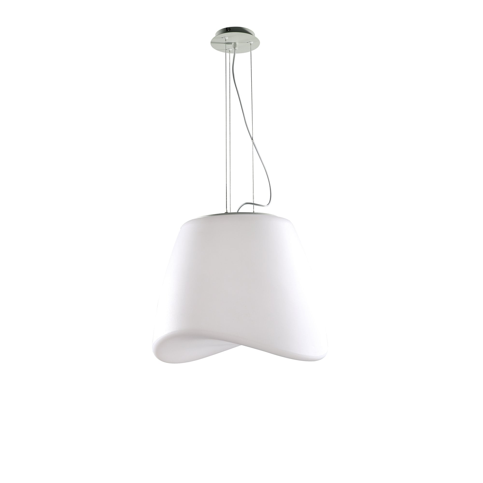 Cool Pendant 3 Light E27 Round Outdoor IP44, Matt White/Opal White