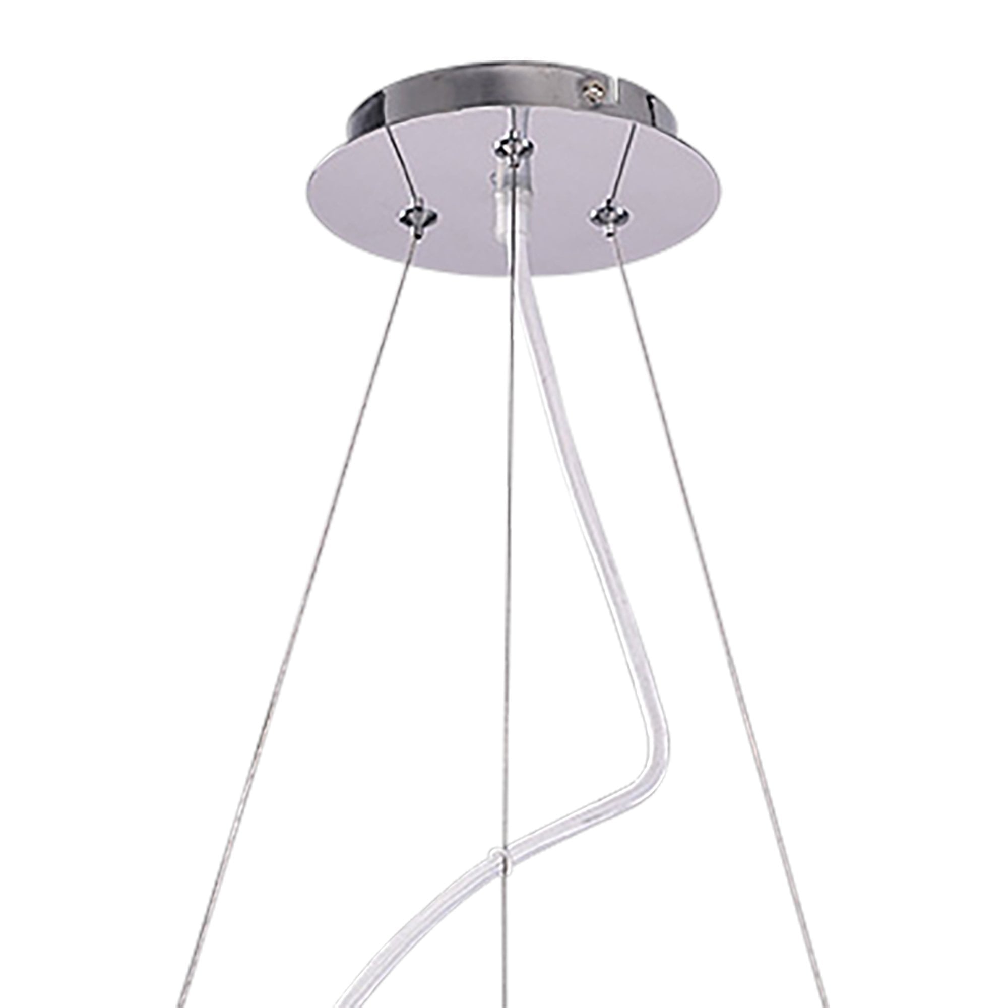 Ora Pendant 6 Flat Round Light E27, Gloss White/White Acrylic/Polished Chrome