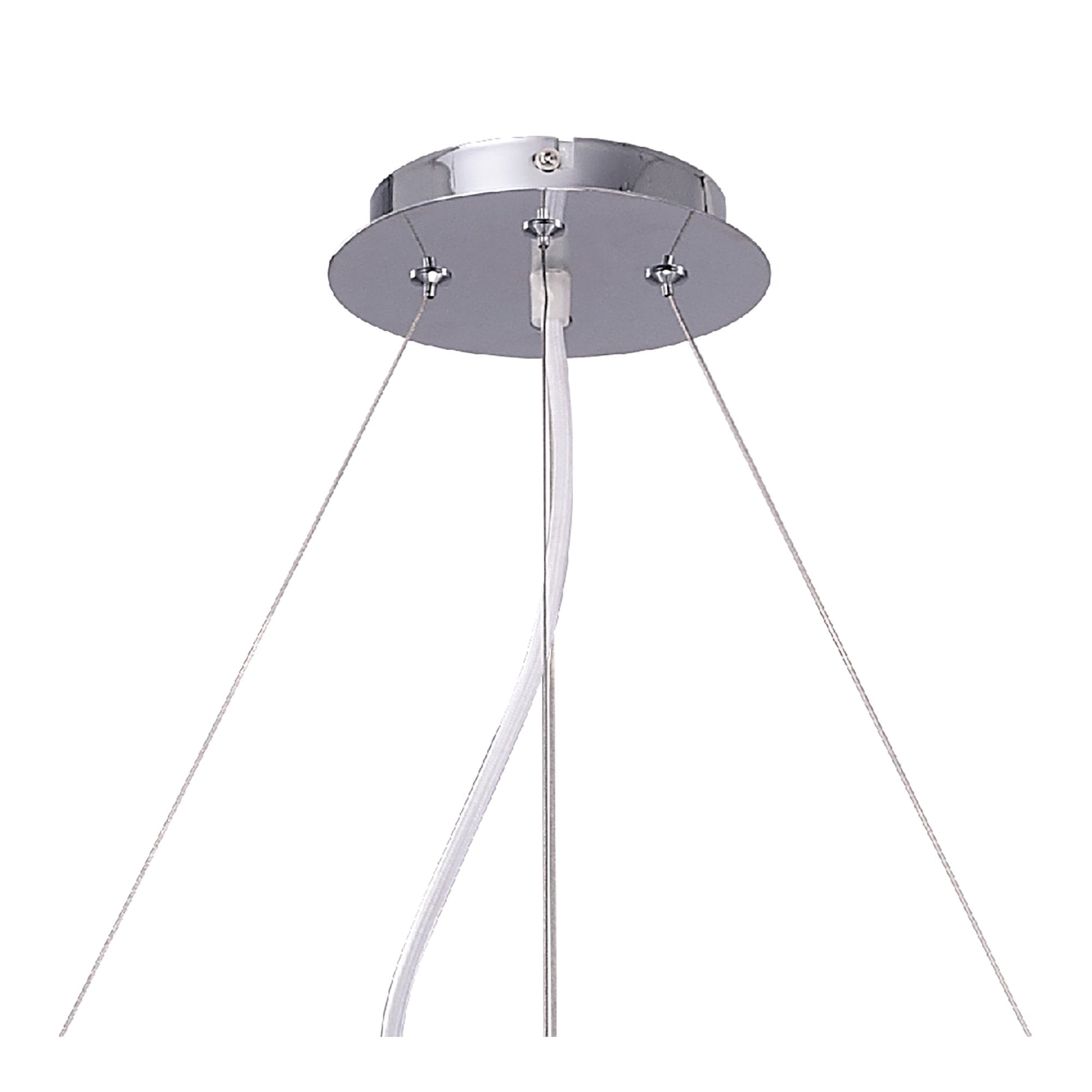 Ora Pendant 8 Flat Round Light E27, Gloss White/White Acrylic/Polished Chrome