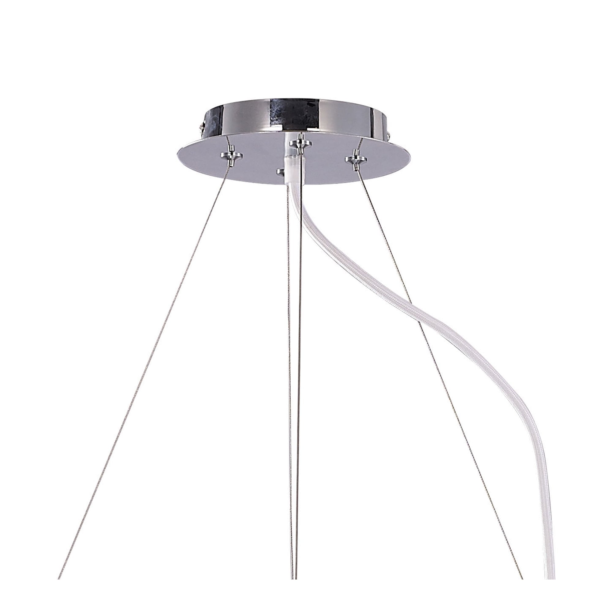 Ora Pendant 8 Twisted Round Light E27, Gloss White/White Acrylic/Polished Chrome