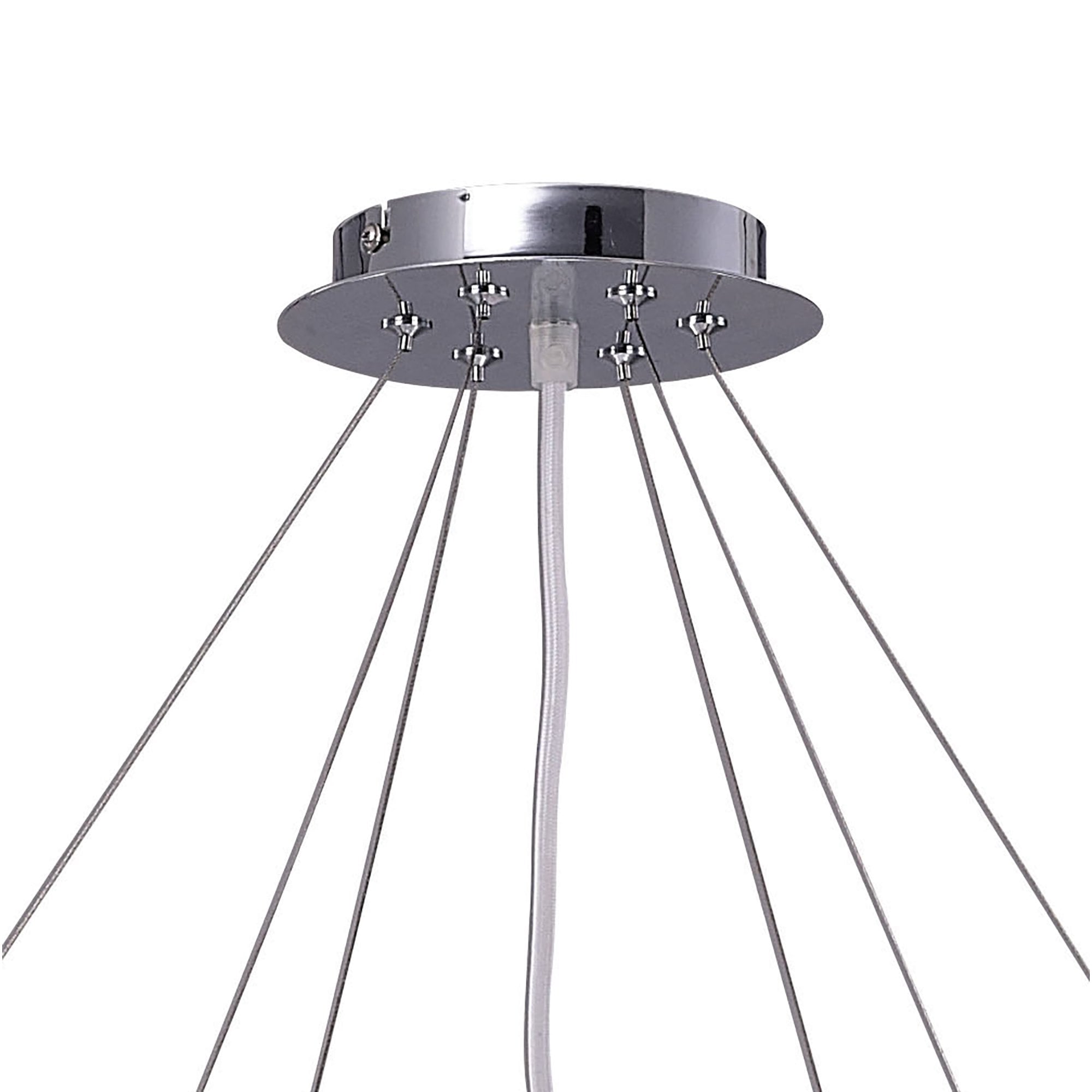 Ora Pendant 12 Twisted Round Light E27, Gloss White/White Acrylic/Polished Chrome