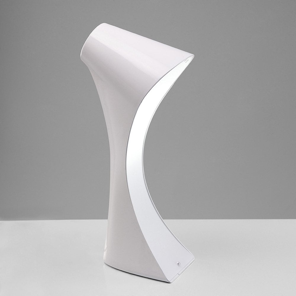 Ora Table Lamp 1 Light E27, Gloss White/White Acrylic/Polished Chrome