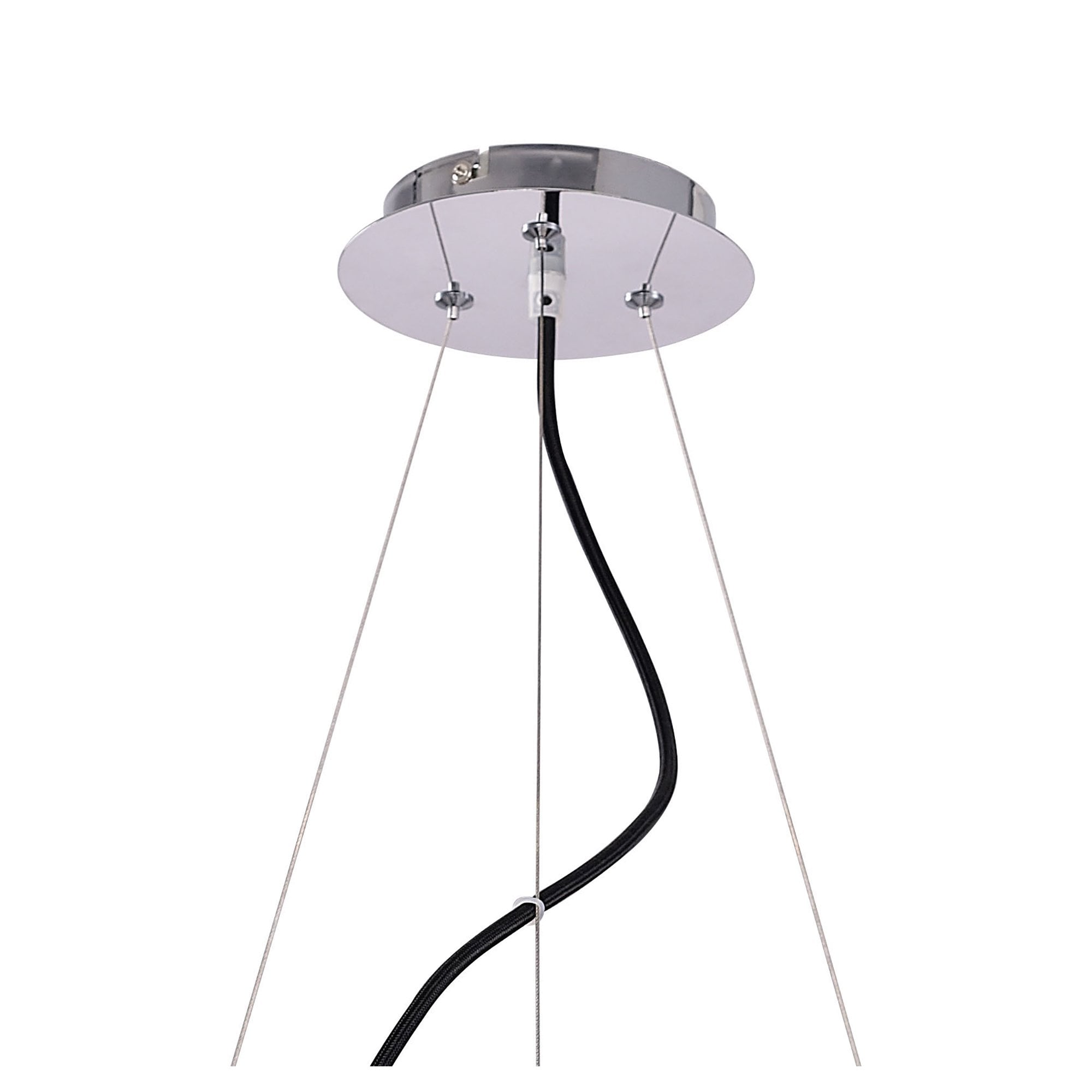 Ora Pendant 6 Flat Round Light E27, Gloss Black/White Acrylic/Polished Chrome