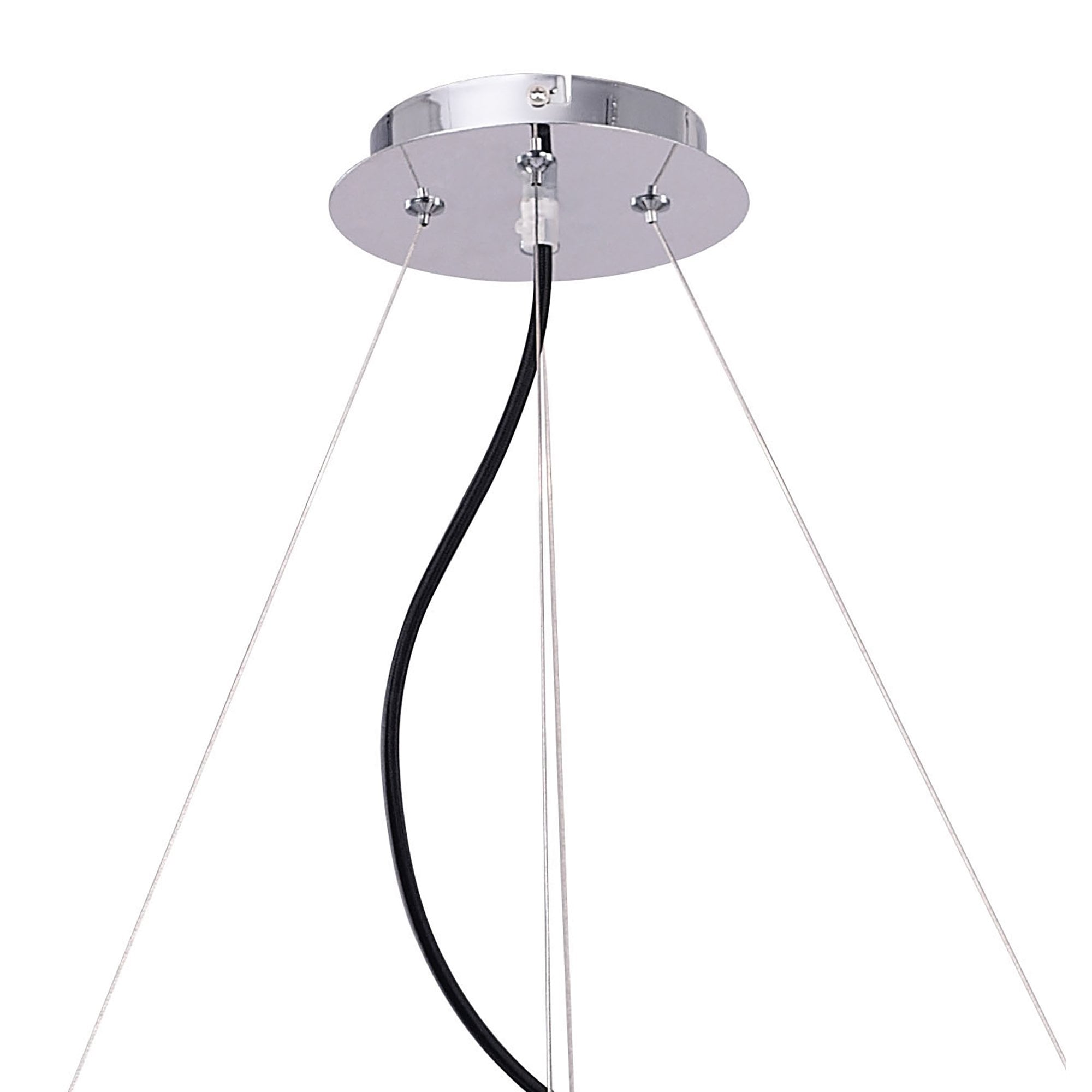 Ora Pendant 8 Flat Round Light E27, Gloss Black/White Acrylic/Polished Chrome