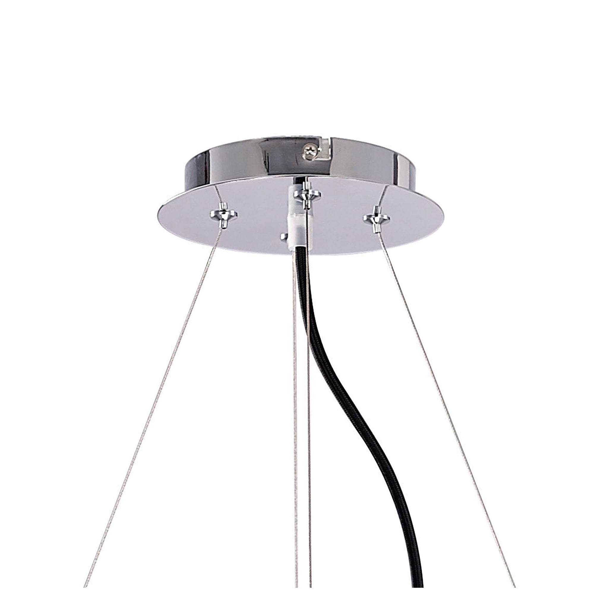 Ora Pendant 8 Twisted Round Light E27, Gloss Black/White Acrylic/Polished Chrome