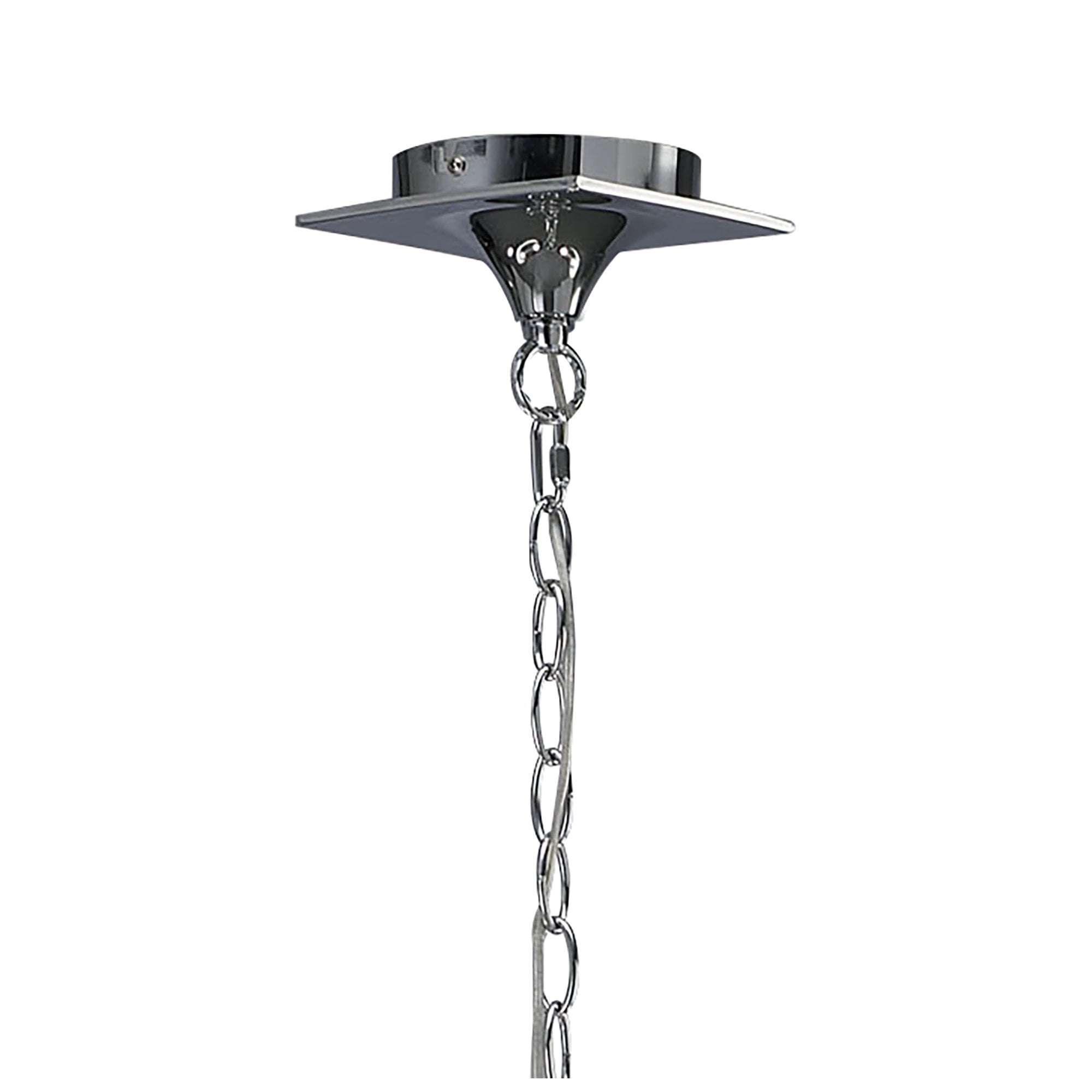 Mara Pendant 2 Arm 4 Light E14, Polished Chrome With Ivory White Shades