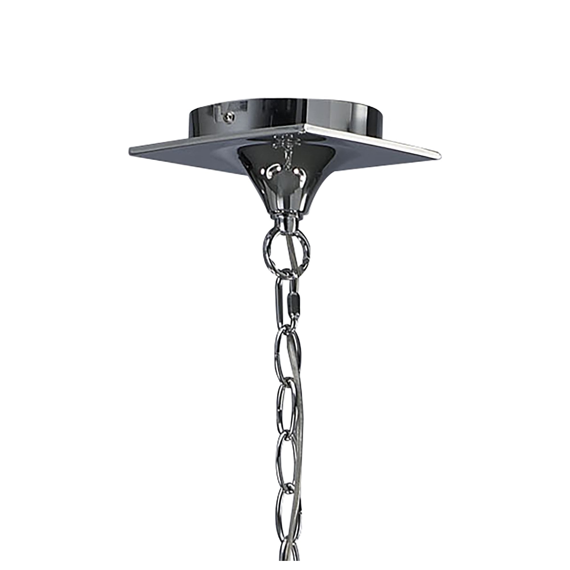 Mara Pendant 2 Arm 4 Light E14, Polished Chrome With Black Shades