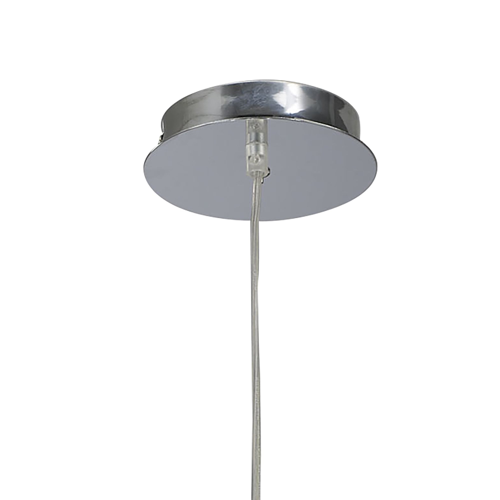 Mara Pendant 4 Light E27 Round, Polished Chrome With Ivory White Shade