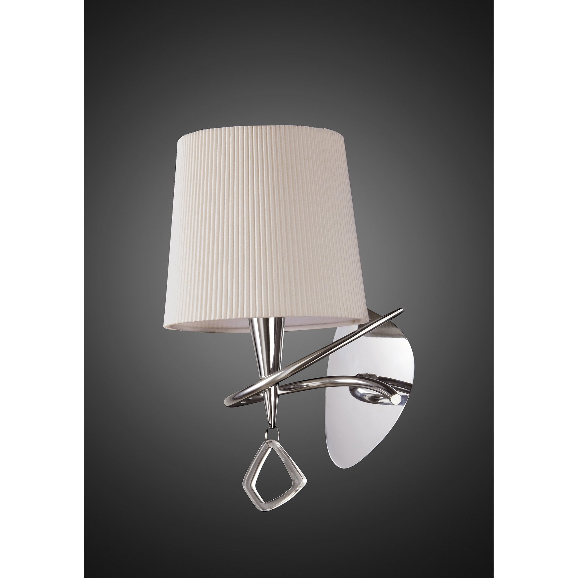 Mara Wall Lamp Switched 1 Light E14, Polished Chrome With Ivory White Shade