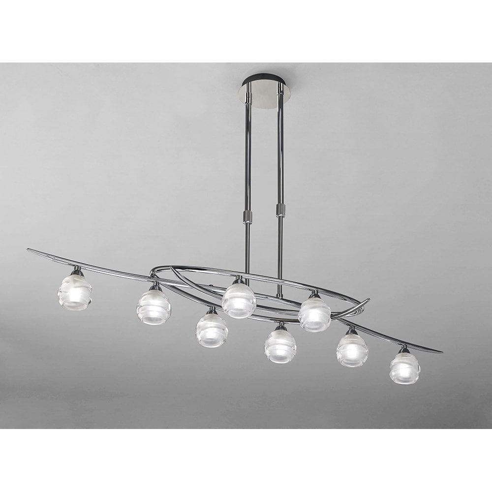 Loop Telescopic 8 Light G9 ECO Line, Polished Chrome