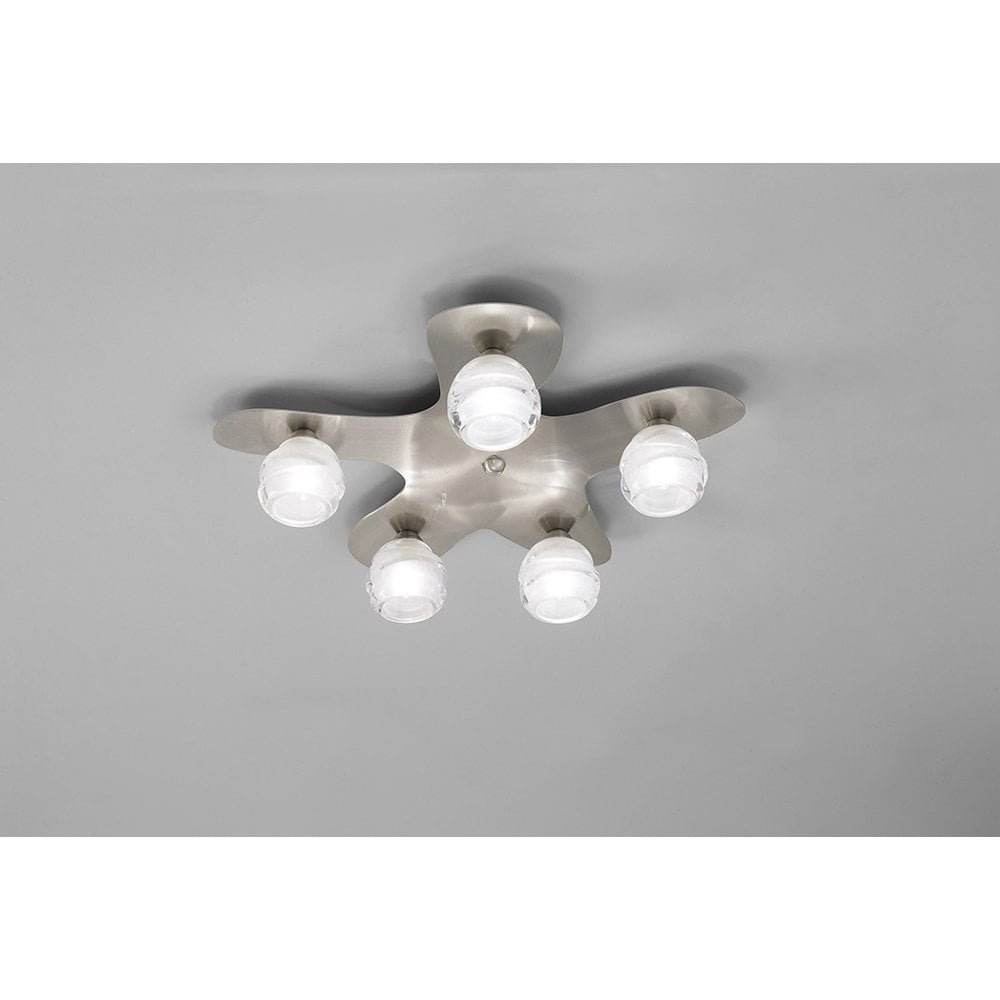 Loop Ceiling 5 Light G9 ECO, Satin Nickel