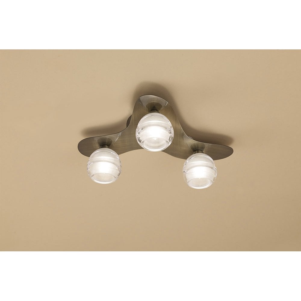 Loop Ceiling 3 Light G9 ECO, Antique Brass