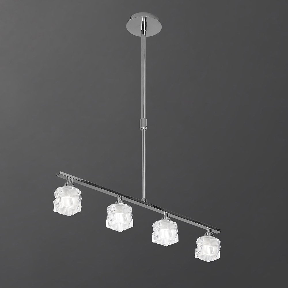 Ice Pendant 4 Light G9 ECO Bar, Polished Chrome