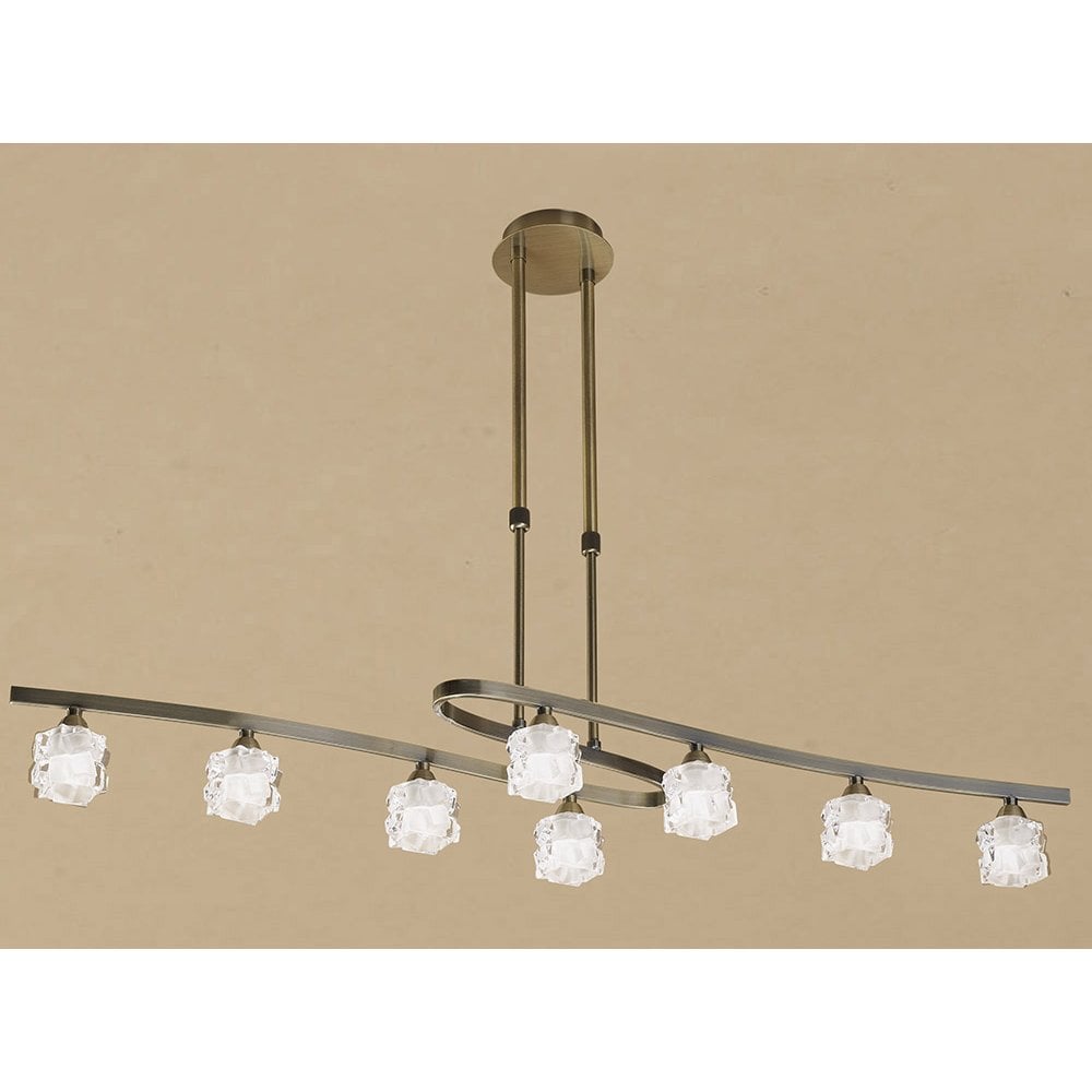 Ice Telescopic 8 Light G9 ECO, Antique Brass