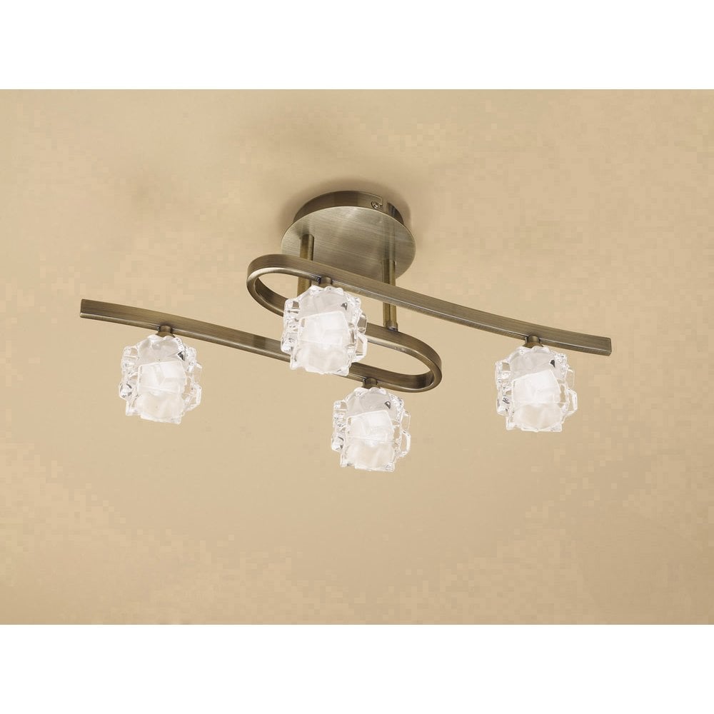 Ice Ceiling 4 Light G9 ECO, Antique Brass