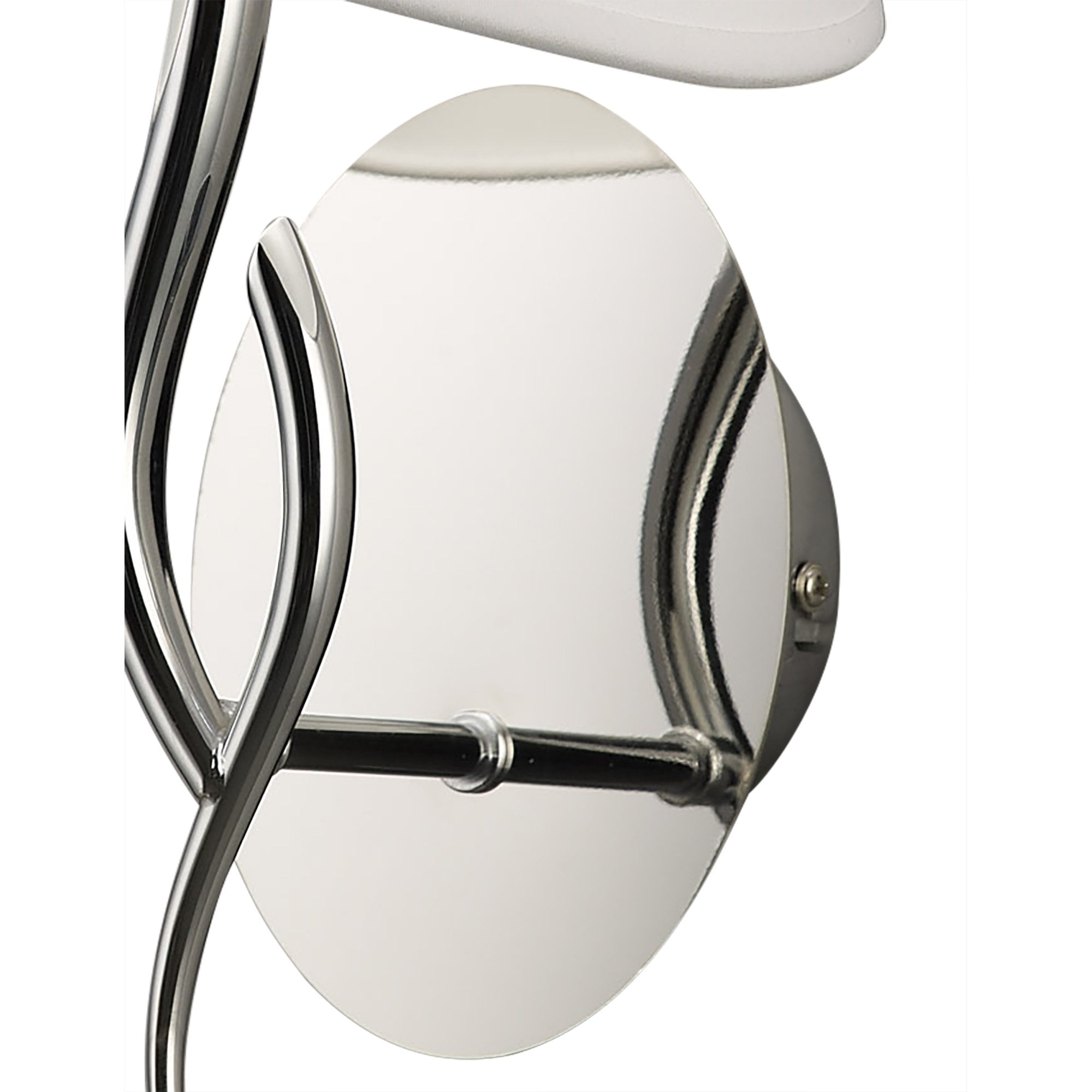 Ninette Wall Lamp Switched 1 Light E14, Polished Chrome With Ivory White Shade