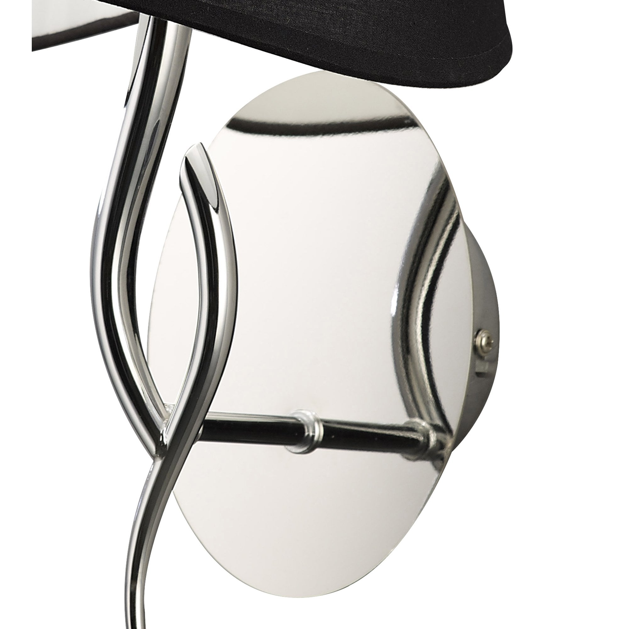 Ninette Wall Lamp Switched 1 Light E14, Polished Chrome With Black Shade