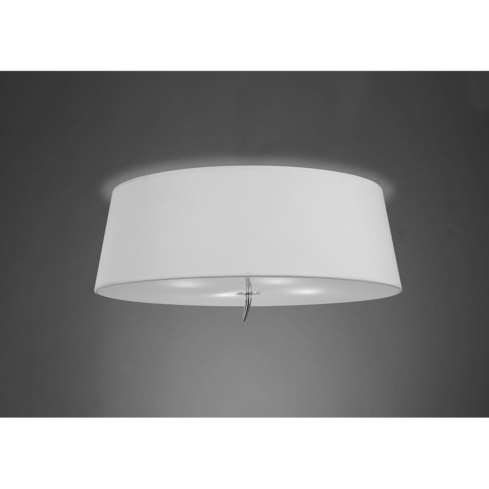 Ninette Ceiling 4 Light E27, Polished Chrome With Ivory White Shade