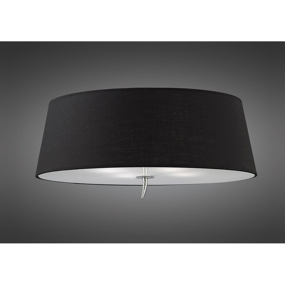 Ninette Ceiling 4 Light E27, Polished Chrome With Black Shade