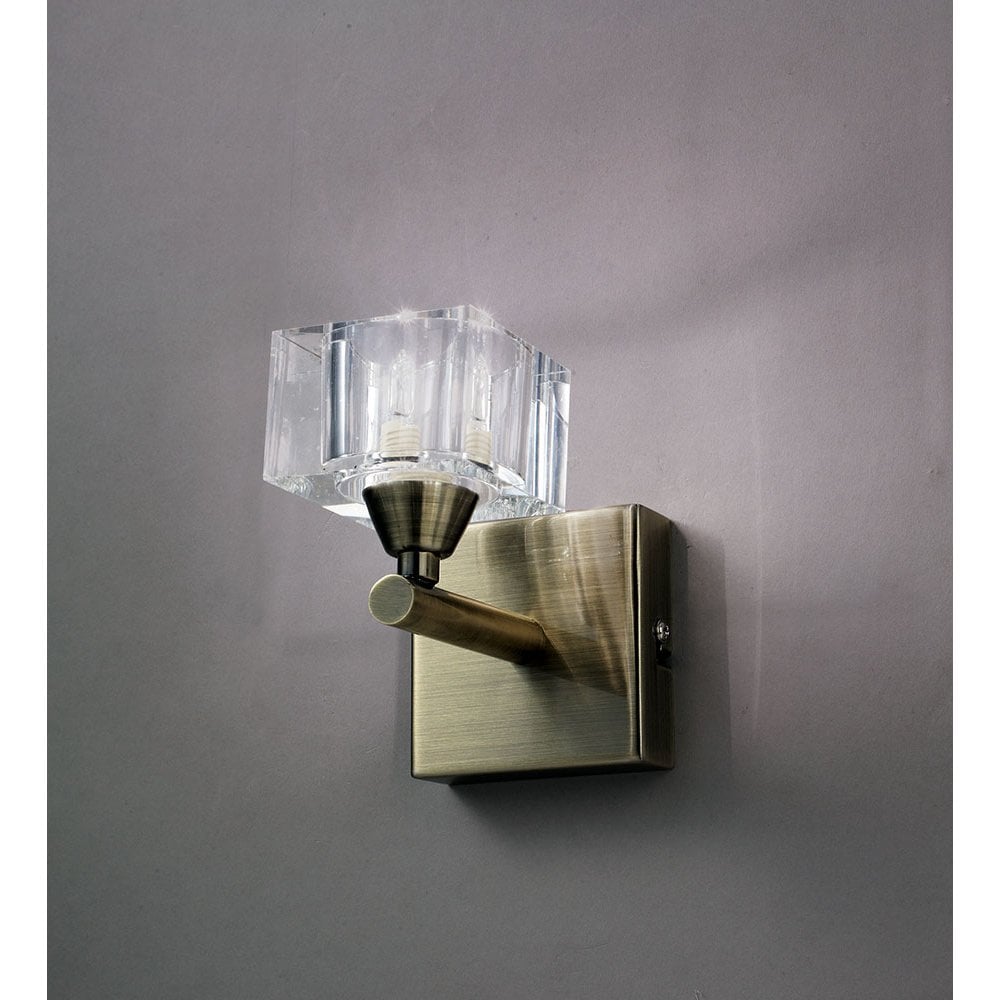 Cuadrax Wall 1 Light G9, Antique Brass