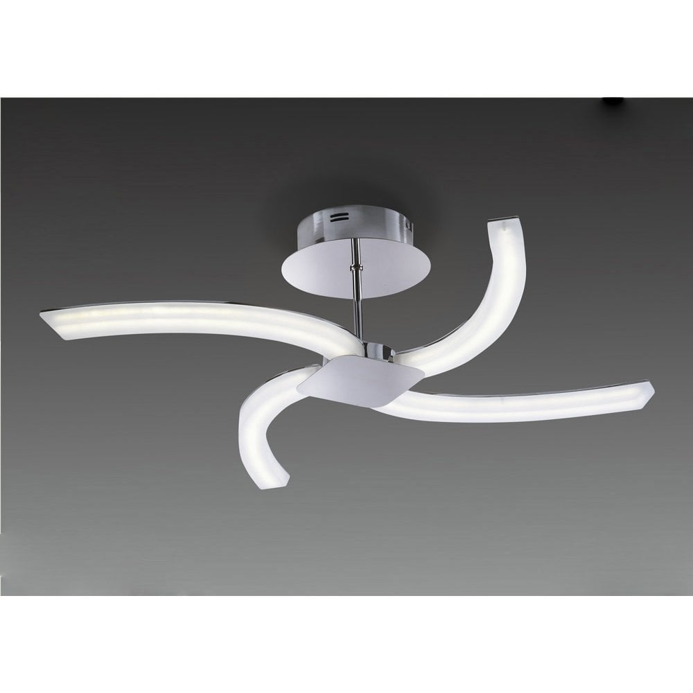 On Semi Flush 20W LED 3000K, 2000lm, Polished Chrome/Frosted Acrylic, 3yrs Warranty