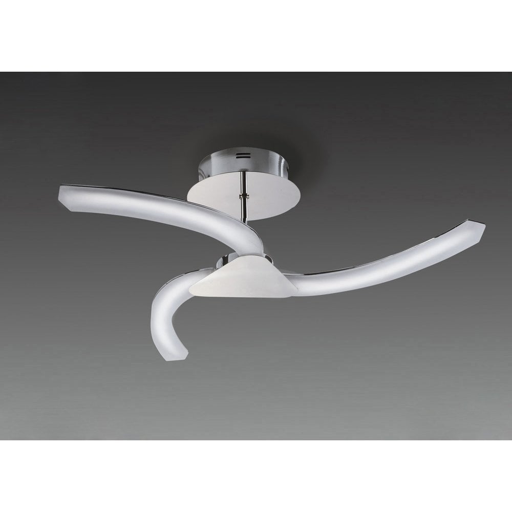 On Semi Flush 15W LED 3000K, 1500lm, Polished Chrome/Frosted Acrylic, 3yrs Warranty