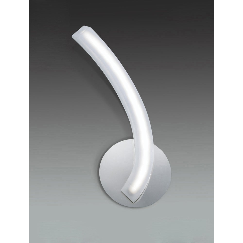 On Wall Lamp Left Switched 5W LED 3000K, 500lm, Polished Chrome/Frosted Acrylic, 3yrs Warranty