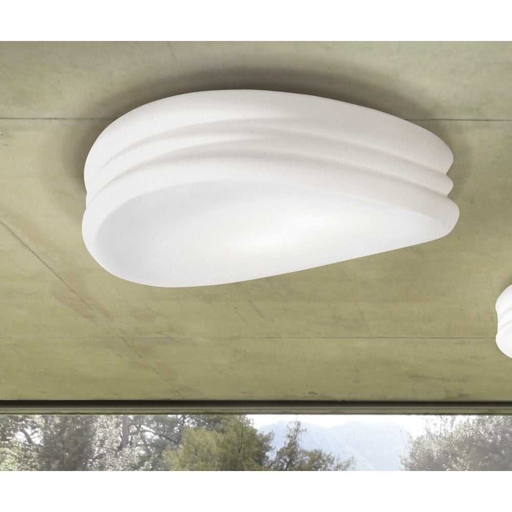 Mediterraneo Ceiling/Wall 3 Light E27 Large, Frosted White Glass