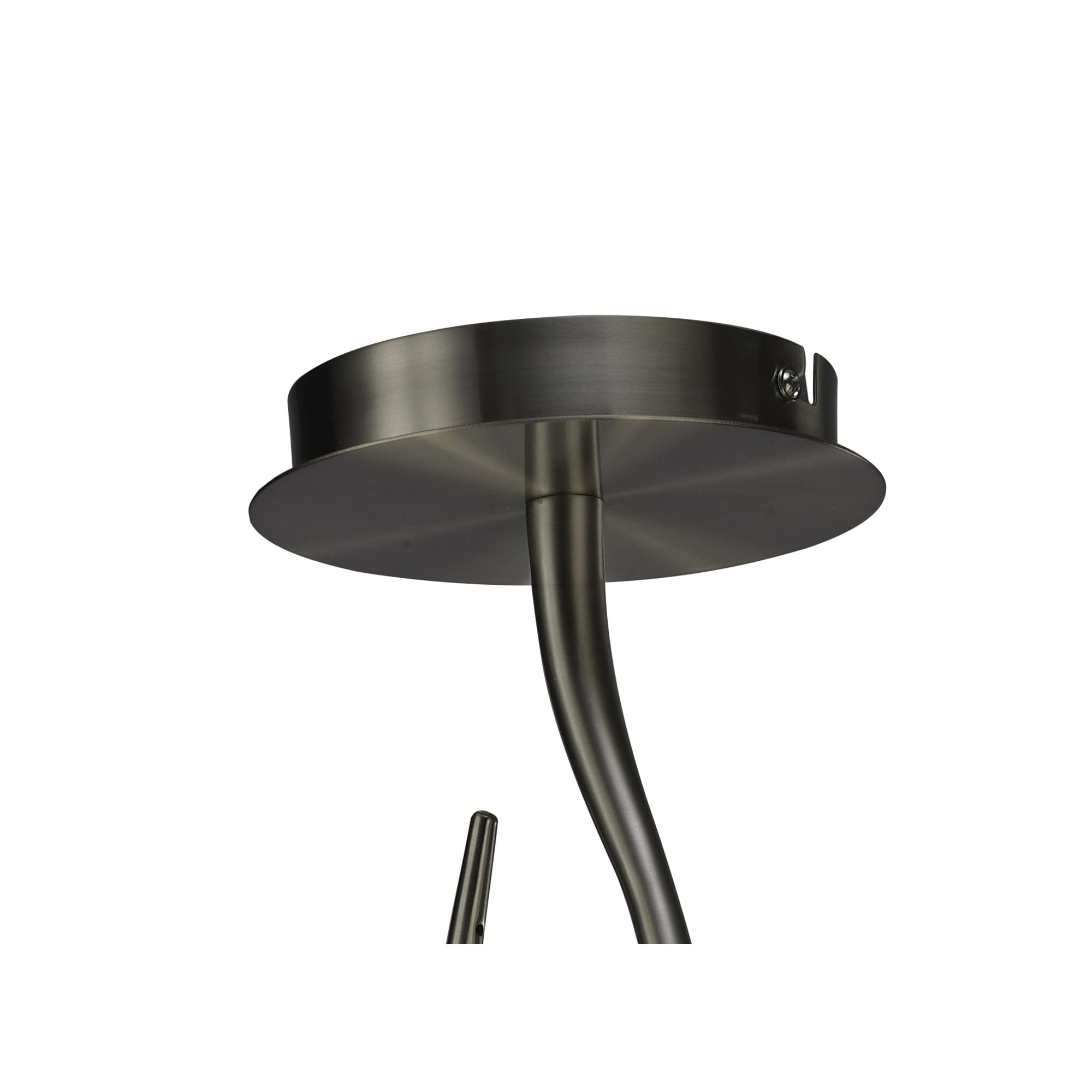 Lua Semi Ceiling 2 Light E27, Satin Nickel With White Shade