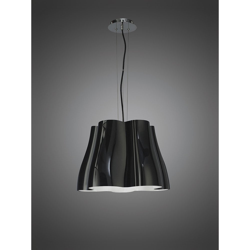 Miss Pendant 3 Light E27, Gloss Black/Polished Chrome