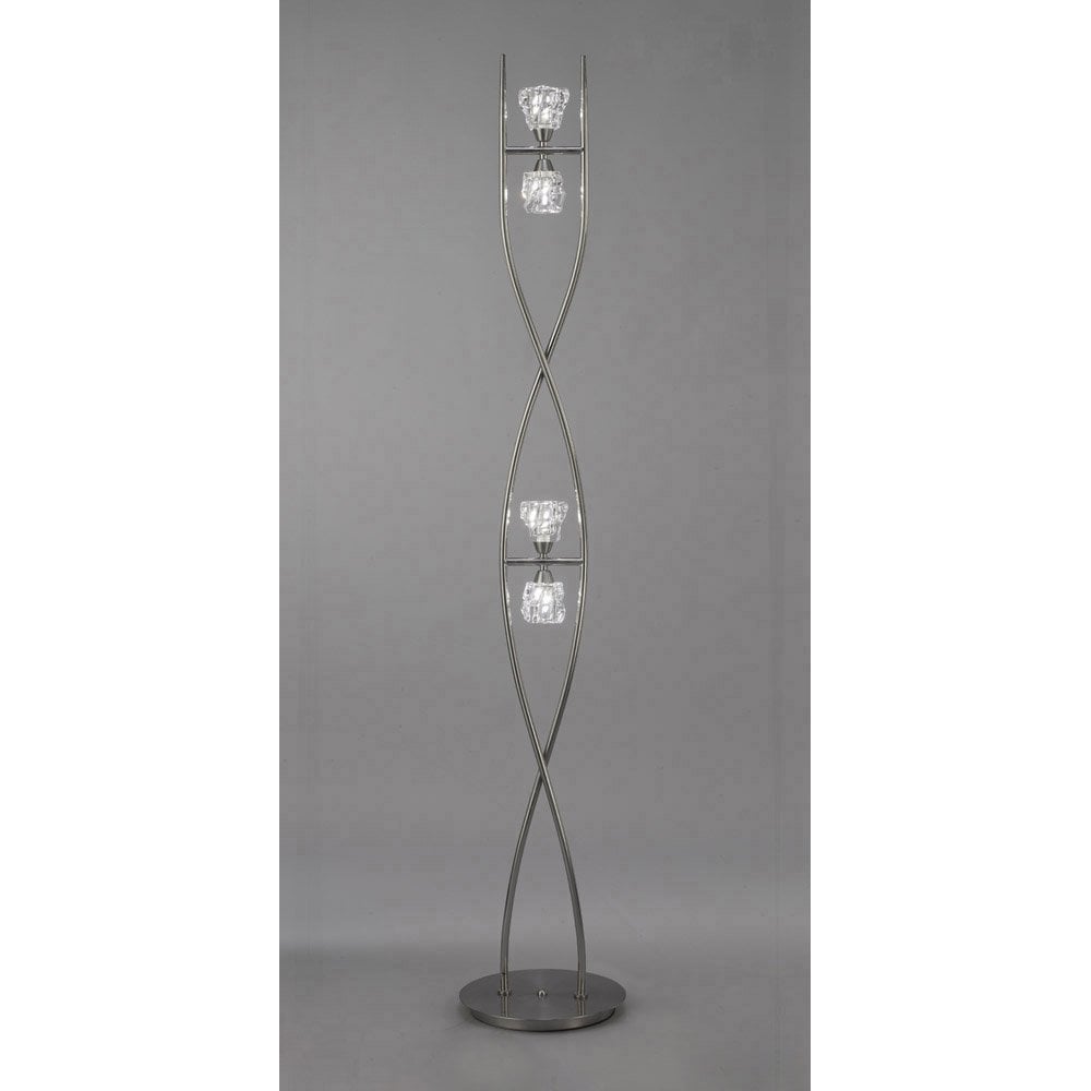 Iku Floor Lamp 4 Light G9, Satin Nickel