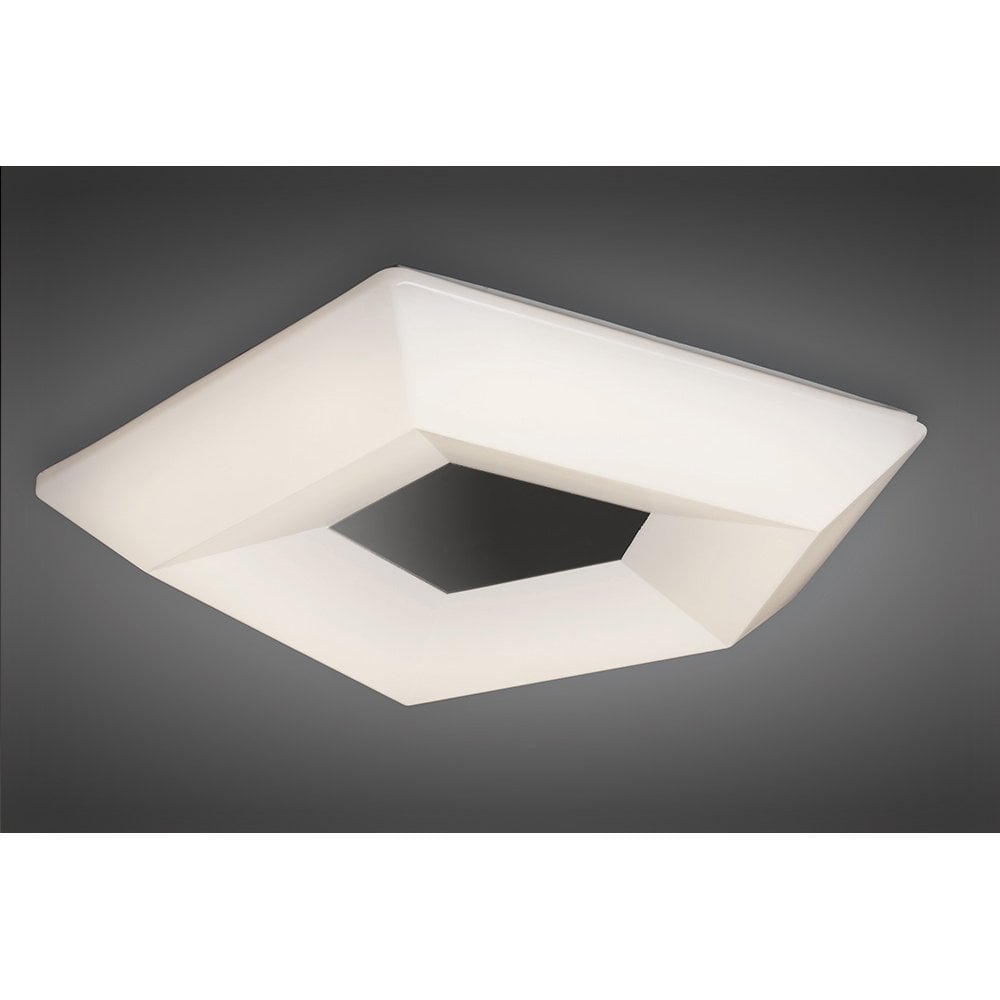 City Ceiling 28W LED Large 3000K, 2800lm, Polished Chrome/White Acrylic, 3yrs Warranty