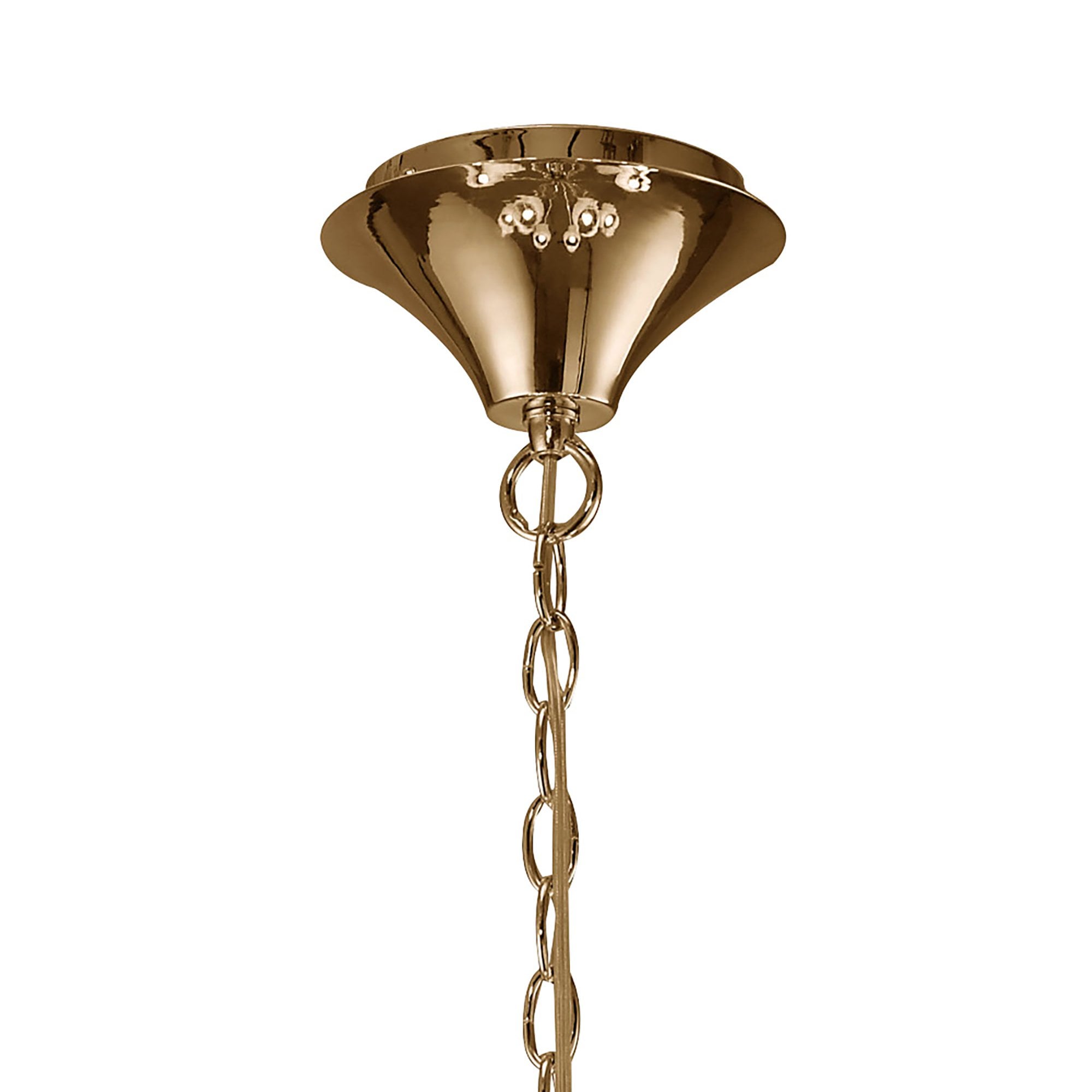 Tiffany Pendant 2 Tier 12+12 Light E14+G9, French Gold With Soft Bronze Shades & Clear Crystal